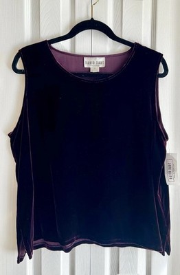 Women's XL Purple Velvet Sleeveless Top, Never Worn