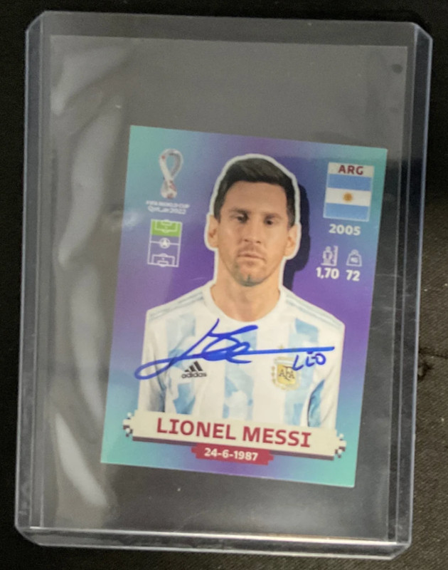Panini Leo Messi sticker 2022  Qatar Argentina IP Auto #ARG20
