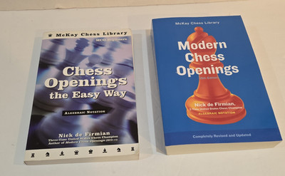 2 chess books- Chess Openings the Easy Way & Modern chess openings (De Firmian)