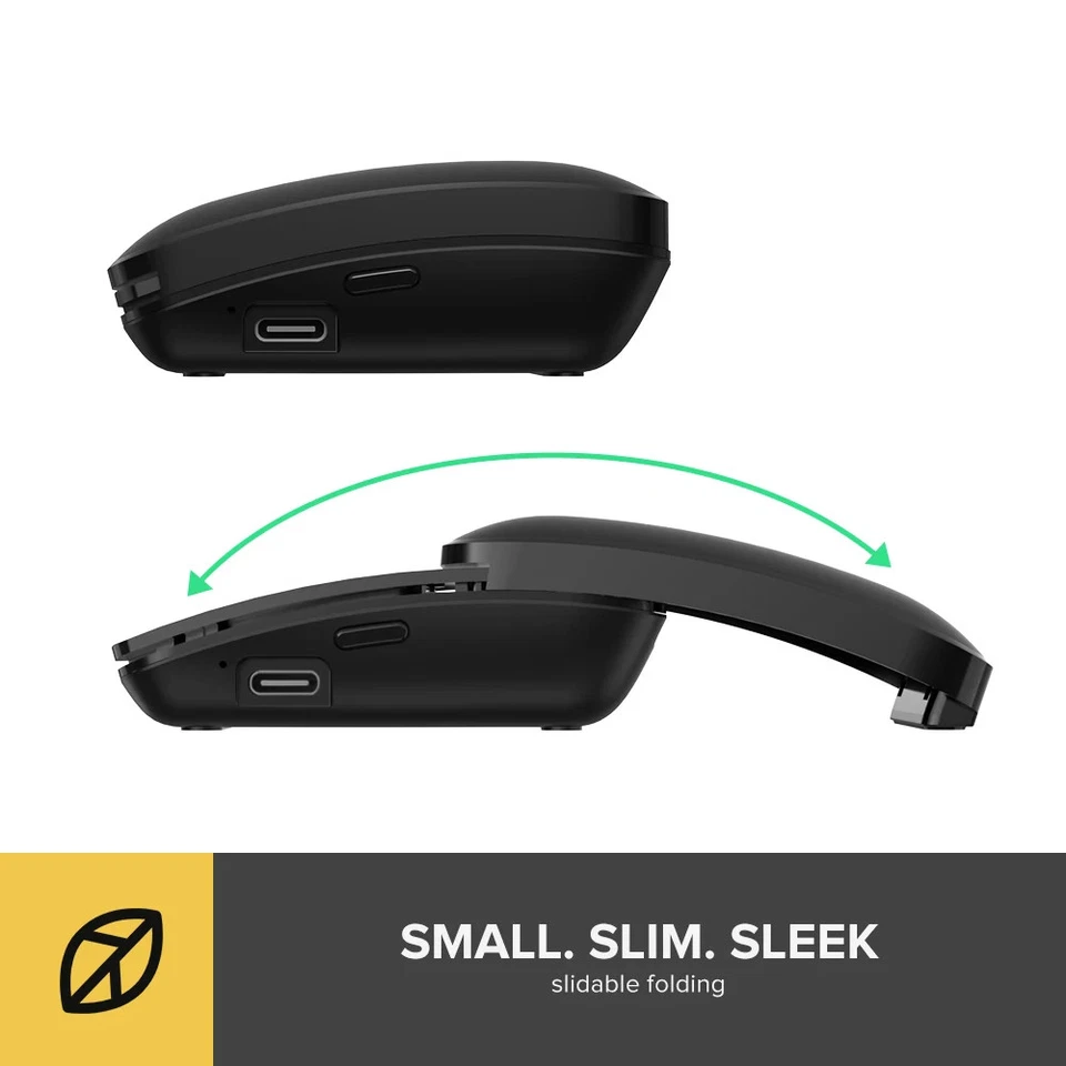Folding Mouse Wireless bluetooth Ultra Slim Portable Silent Multi-functional - Image 3 of 4