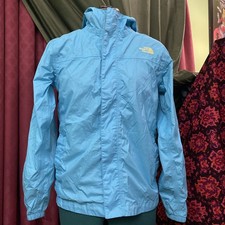 The North Face Youth Kids Large Blue Hyvent Full Zip Hooded Raincoat Jacket