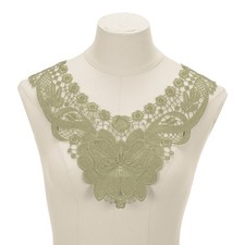 2 Pcs Lace Applique, 14" Lace Collar Floral Applique for DIY Sewing, Brown