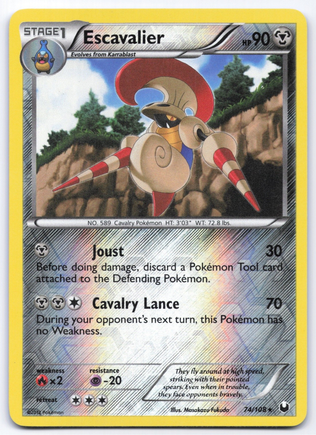 Escavalier 74/108 Dark Explorers Holo Rare Pokemon Card LP