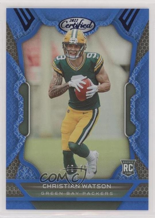 2022 Certified Rookies Mirror Blue 48/75 Christian Watson #132 a7t