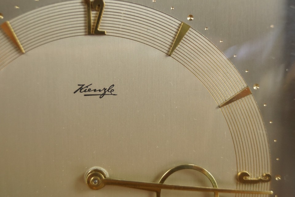 Retro Table Clock Image 50s Vintage Table Clock Kienzle Clock Brass Travel Clock Mantel Clock ...