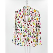Alice Olivia Macey Blazer Kiss My Tulips Floral Tailored Structured Jacket 6