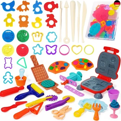 Jiosdo Knetwerkzeug, 48 Stück Knete Zubehör Kitchen Creations Burger Pasta K