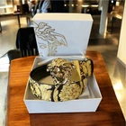 $625 VERSACE Reversible La Medusa Baroque Barroco & Black Leather Belt 95 / 38