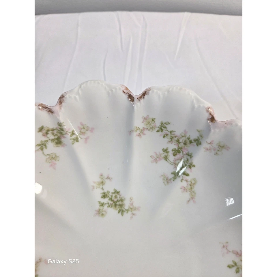 Plato decorativo Haviland Limoges Schleiger borde festoneado Foto 4 de 4