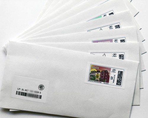 Konvolut Briefumschläge DL C5 C4 - vorfrankiert Briefmarke grün 20g 50g 100g 250g - Bild 10 von 25