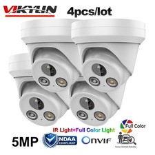 4 Pack Vikylin 5MP Full Color IR Light LED POE IP Camera Audio RTSP Onvif Wired