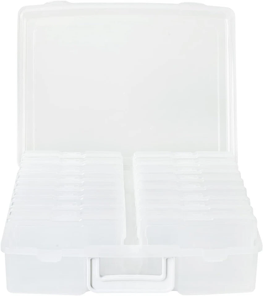 Caja organizadora de fotos con asa estuches de almacenamiento de 4x6 pulgadas para 1600 fotos Foto 3 de 4