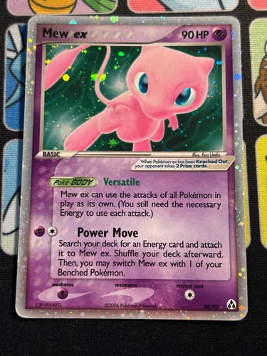 Mew ex 88/92 Holo Ultra Rare Legend Maker Pokemon Heavily Played