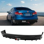 Fits 12-15 Civic 4 Dr Sedan Mugen RR Style PU Rear Bumper Lip Diffuser W/ LED