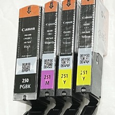 Canon 250 251 Ink Cartridge PGI250 CLI251 Set of 4 NEW OEM Genuine Sealed No Box