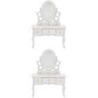  2 PCS Miniature Scene Side Cabinet Makeup Vanity Accessory Decor