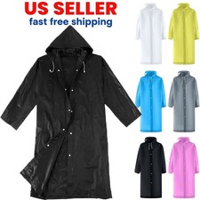 Unisex Adult Raincoat Waterproof Rain Coat Hooded Camping Rainwear