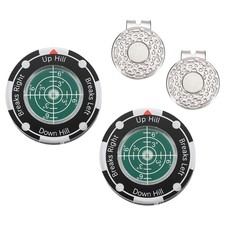 2Pcs Golf Green Reader, Golf Ball Marker with Cap Clip, Dark Green
