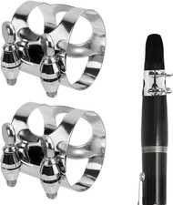2pcs Clarinet Ligature, Premium Metal Clarinet Ligature B Flat with Adjustable S