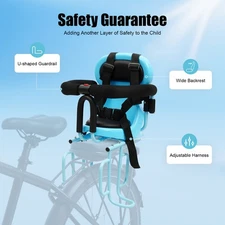 Blue / Red Rear Child Bike Seat Attachment For Adult Bike With Seat Cushion