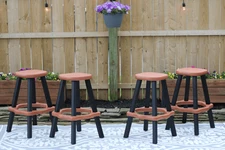 Leisure Accents Barstools (Black/Redwood, 4 Pack)