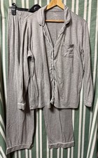 Primark Love To Lounge Elasticated Grey Pyjamas Set Nightwear Size L Large 14-16
