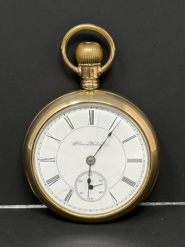 Antique Illinois Pocket Watch 18s Model 3 11J c. 1887 Gold Filled Running