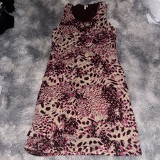 Madison Floral Print Shift Dress Misses size S Ruffle Front
