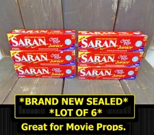 Lot of 6 SARAN Wrap Cling PLUS JUNIOR 75 SQ FT ROLL 1999 Vintage NEW Movie Prop?