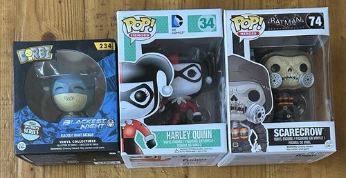 Batman, Harley Quinn, Scarecrow Funko Pop Vinyl Dorbz #34,74,234 New Lot