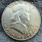 1952 D Franklin Half Dollar 90% Silver US Mint Coin 50c Denver AU/MS Luster