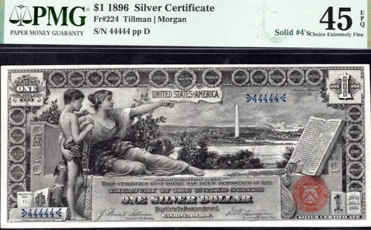 EPQ/PPQ PMG $1 US Large Silver Certificates 1896 Year for sale | eBay