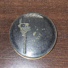 Vintage Max Factor Society Make Up Rouge Tin Art Deco Abstract Face Carmine 1920