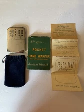 VTG  SEARS Chrome Pocket Hand Warmer JC Higgins JAPAN / W/ BOX BAG INSTRUCTIONS