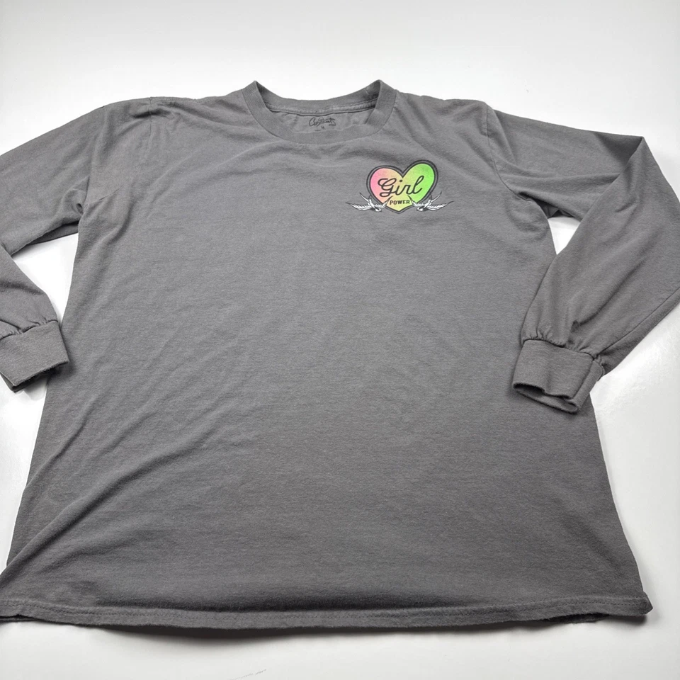 Camiseta City Streets Mujer M Gris Niña Power Gráfico Manga Larga Cuello Redondo Foto 2 de 4