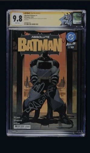 Absolute Batman #1 CGC SS 9.8 Graded SIGNED Snyder & Dragotta Cover A 1st Print