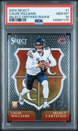 2024 PANINI SELECT CERTIFIED ROOKIES #1 CALEB WILLIAMS ROOKIE RC PSA 10
