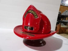 Lionstone No7 Firefighter Red Fire Helmet  Decanter