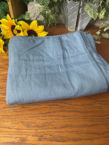 NWOT QUINCE LIGHT FILTERING EUROPEAN LINEN CURTAINS PANEL SET OF 2 48 x 84 BLUE - 第 7/13 張圖片