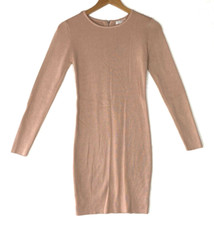 Gianni Bini Midi Ribbed Bodycon  Dress Womens Small Long Sleeve Stretch Sexy