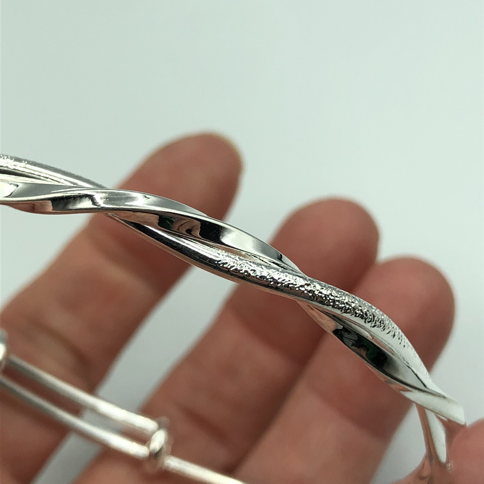 Bangle Silver Tone Twist Adjustable Festival Part… - image 10