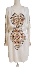 Hemant & Nandita S Embroidered Dress Cotton Long Sleeve 
