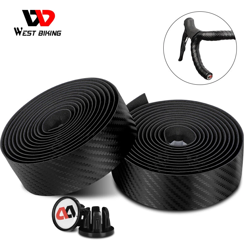 WEST BIKING Road Bike Bicycle Handlebar Tape Carbon Pattern Cycling Tape Pads - Image 2 of 4