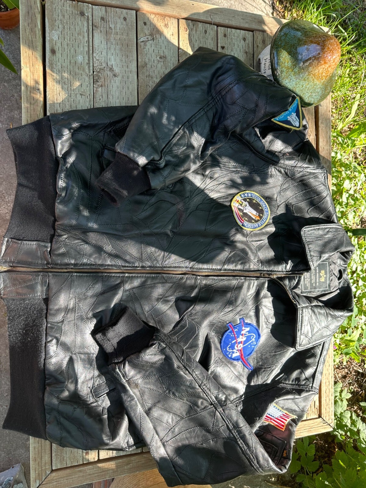 Vintage Patchwork Leather NASA Space Station Alph… - image 6