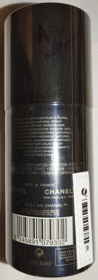 CHANEL Bleu DE CHANEL Deodorant Natural Spray 3.4 oz 100ml SEALED Limited! - Image 4 of 4