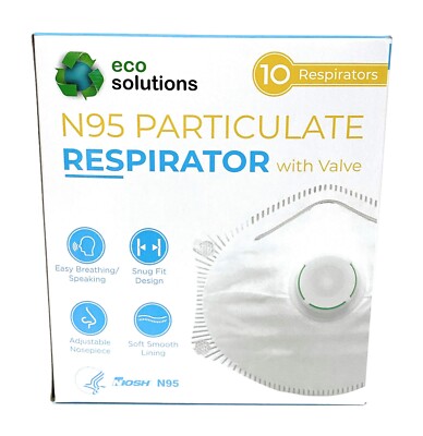 NEW N95 Particulate Respirators and Masks with Valve 10/Box