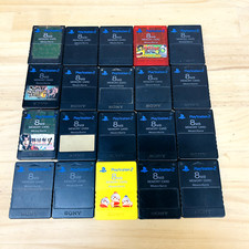 PS2 PlayStation 2 Memory Card Lot of 20 Official SONY Black Clear Green