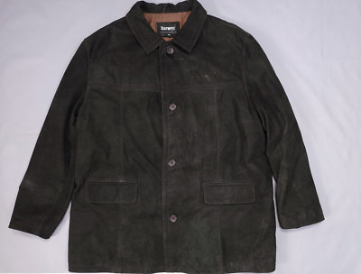 Herren Barneys Echtleder Mantel Größe 2XL schweres Nubuk komplett gefüttert Jacke