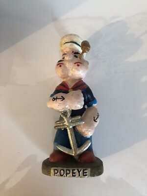 Popeye the Sailor Man with Ship Anchor Cast Iron 8  Tall Vintage-Style Statue