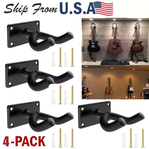 4PCS Heavy Duty Guitar Hanger Stand Holder Hooks Display Wall Mount Fast Ship US